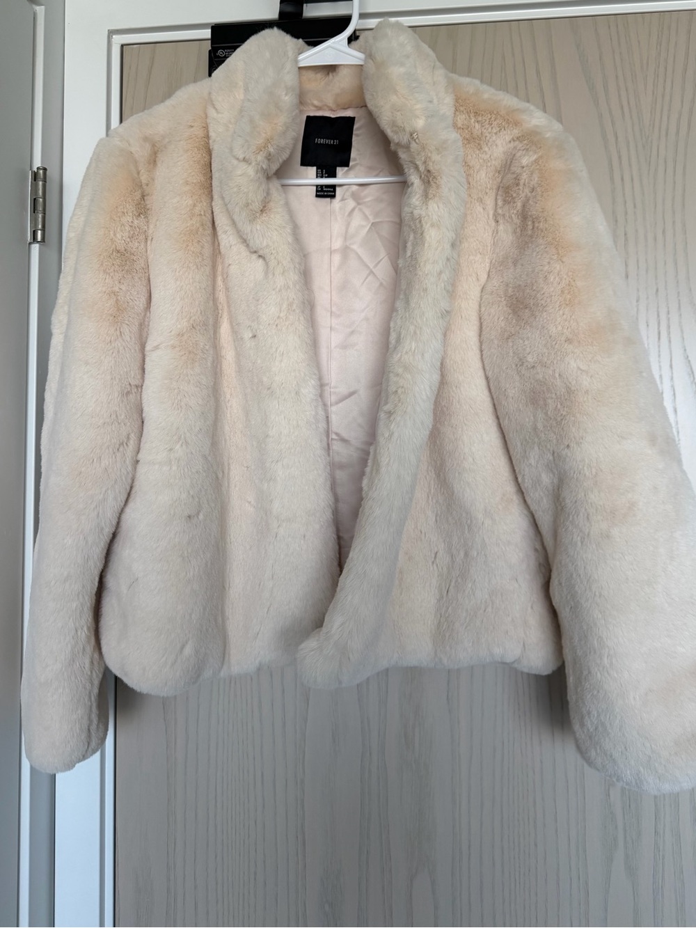 Forever 21 Cream Plush Teddy Jacket (Brand New)